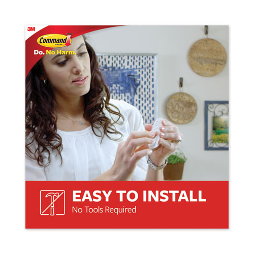 Picture of General Purpose Hooks, Small, Plastic, White, 1 lb Capacity, 6 Hooks and 12 Strips/Pack