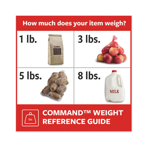 Picture of General Purpose Hooks, Small, Plastic, White, 1 lb Capacity, 6 Hooks and 12 Strips/Pack