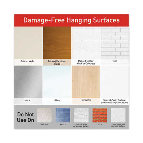 Picture of General Purpose Hooks, Small, Plastic, White, 1 lb Capacity, 6 Hooks and 12 Strips/Pack