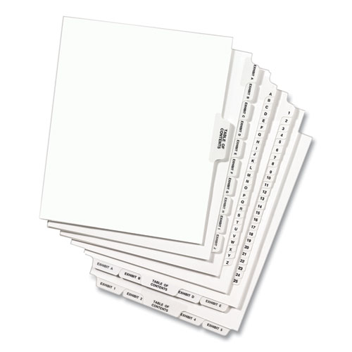 Picture of Avery-Style Preprinted Legal Bottom Tab Divider, 26-Tab, Exhibit K, 11 x 8.5, White, 25/PK