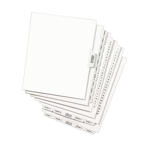 Picture of Avery-Style Preprinted Legal Bottom Tab Dividers, 26-Tab, Exhibit Y, 11 x 8.5, White, 25/Pack