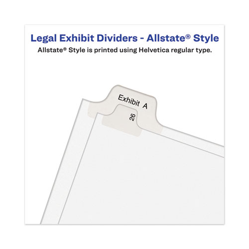 Picture of Avery-Style Preprinted Legal Side Tab Divider, Exhibit Z, Letter, White, 25/Pack, (1396)