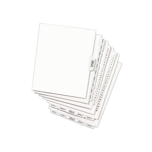 Picture of Avery-Style Preprinted Legal Side Tab Divider, 26-Tab, Exhibit W, 11 x 8.5, White, 25/Pack, (1393)