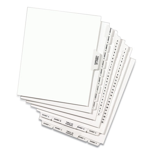 Picture of Avery-Style Preprinted Legal Side Tab Divider, 26-Tab, Exhibit V, 11 x 8.5, White, 25/Pack, (1392)