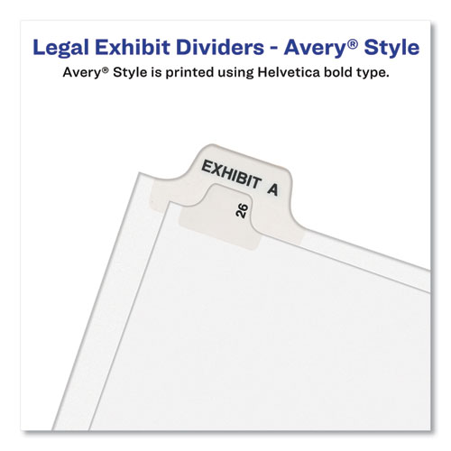 Picture of Avery-Style Preprinted Legal Bottom Tab Divider, 26-Tab, Exhibit F, 11 x 8.5, White, 25/PK