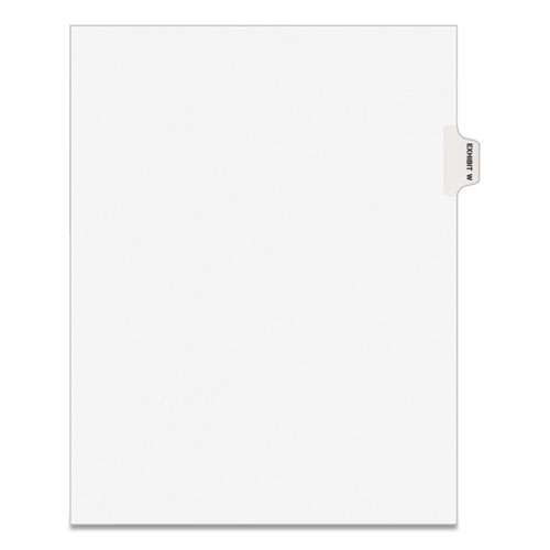 Picture of Avery-Style Preprinted Legal Side Tab Divider, 26-Tab, Exhibit W, 11 x 8.5, White, 25/Pack, (1393)