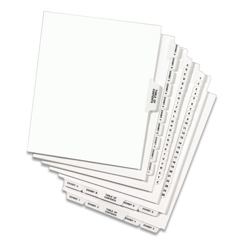 Picture of Avery-Style Preprinted Legal Bottom Tab Divider, 26-Tab, Exhibit E, 11 x 8.5, White, 25/PK