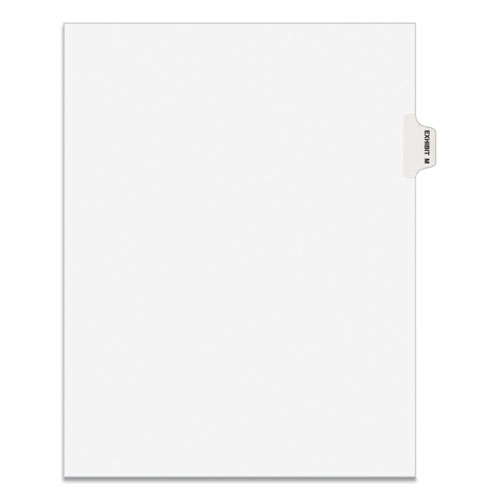 Picture of Avery-Style Preprinted Legal Side Tab Divider, Exhibit M, Letter, White, 25/Pack, (1383)