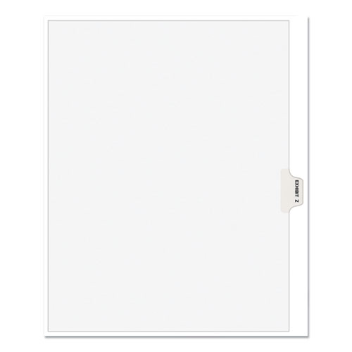 Avery-Style Preprinted Legal Side Tab Divider, Exhibit Z, Letter, White, 25/pack, (1396)