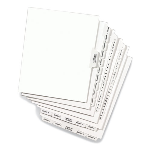 Picture of Avery-Style Preprinted Legal Bottom Tab Dividers, Exhibit M, Letter, 25/Pack