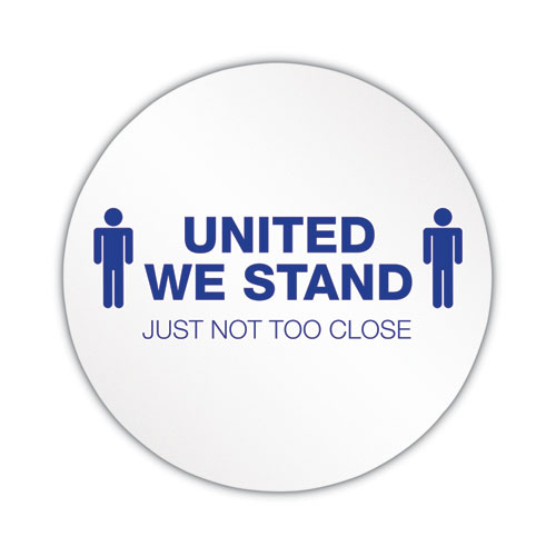 Picture of Personal Spacing Discs, United We Stand, 20" dia, White/Blue, 6/Pack