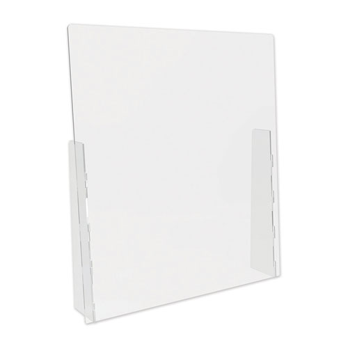 Picture of Counter Top Barrier with Full Shield, 31.75" x 6" x 36", Acrylic, Clear, 2/Carton