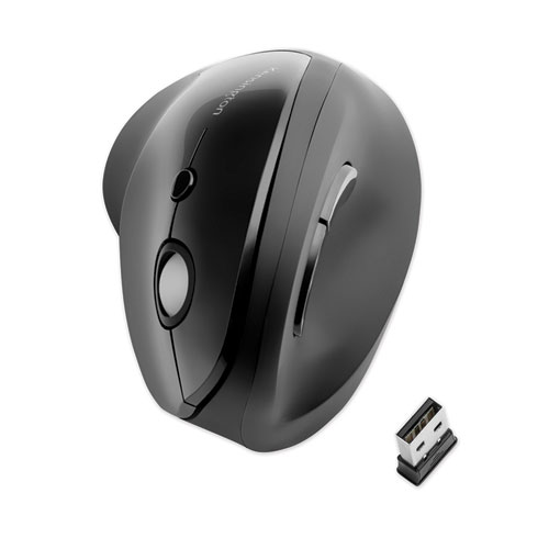 Picture of Pro Fit Ergo Vertical Wireless Mouse, 2.4 GHz Frequency/65.62 ft Wireless Range, Right Hand Use, Black