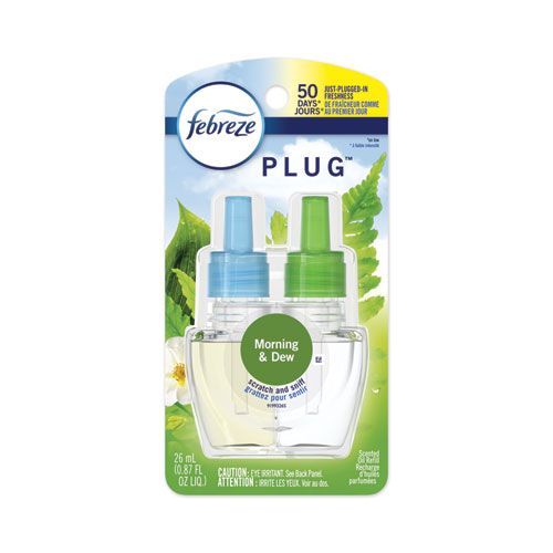 Picture of PLUG Air Freshener Refills, Morning and Rain, Formerly Meadows and Dew, 0.87 oz, 6/Carton