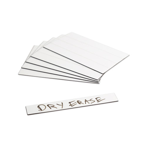 Picture of Dry Erase Magnetic Tape Strips, 6" x 0.88", White, 25/Pack