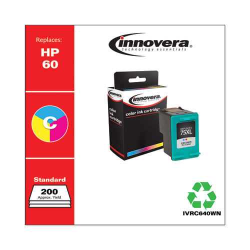 Picture of Remanufactured Black Ink, Replacement for 60 (CC640WN), 200 Page-Yield