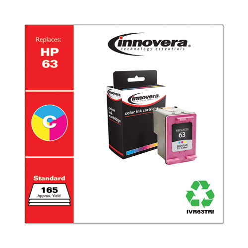 Picture of Remanufactured Tri-Color Ink, Replacement for 63 (F6U61AN), 165 Page-Yield