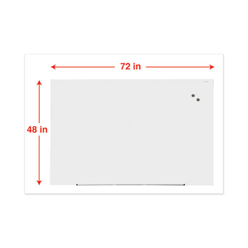 Picture of Frameless Magnetic Glass Marker Board, 72" x 48", White Surface