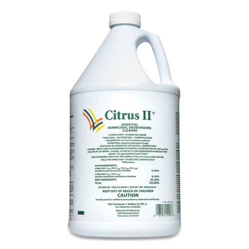 Picture of Hospital Germicidal Deodorizing Cleaner, Citrus Scented, 1 gal Bottle, 4/Carton