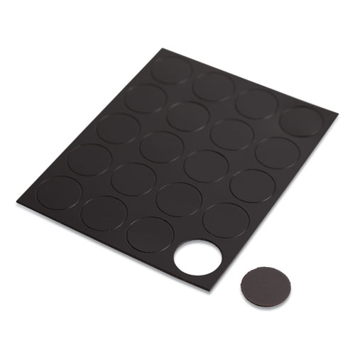 Picture of Heavy-Duty Board Magnets, Circles, Black, 0.75" Diameter, 20/Pack