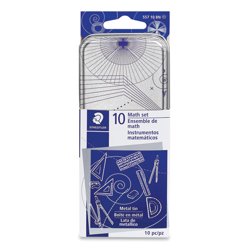 Picture of Xcellence Mathematical Instrument Set, Plastic, Clear/Blue