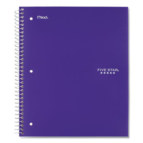 Picture of Wirebound Notebook with Eight Pockets, 5-Subject, Wide/Legal Rule, Randomly Assorted Cover Color, (200) 10.5 x 8 Sheets