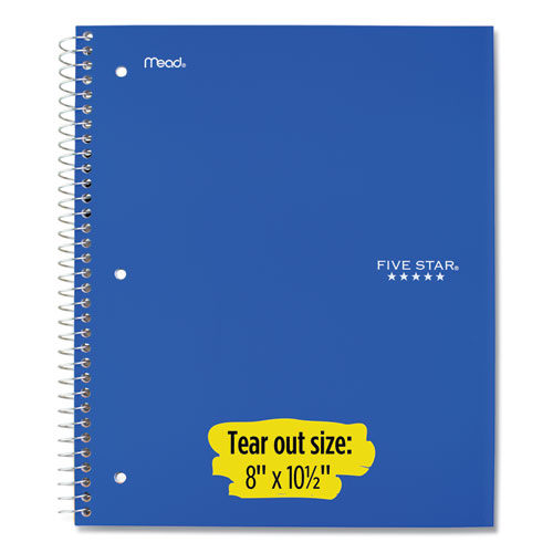 Picture of Wirebound Notebook with Eight Pockets, 5-Subject, Wide/Legal Rule, Randomly Assorted Cover Color, (200) 10.5 x 8 Sheets