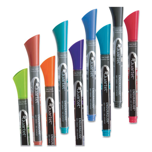 Picture of EnduraGlide Dry Erase Marker, Fine Bullet Tip, Assorted Colors, Dozen