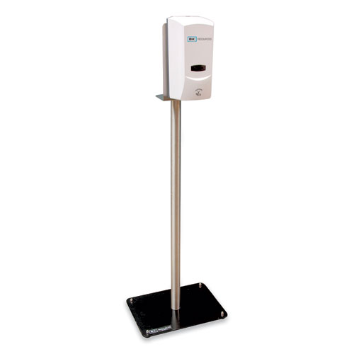 Picture of Hand Sanitizer Stand with Hands Free Dispenser, 1,000 mL, 12 x 16 x 51, Silver/White/Black