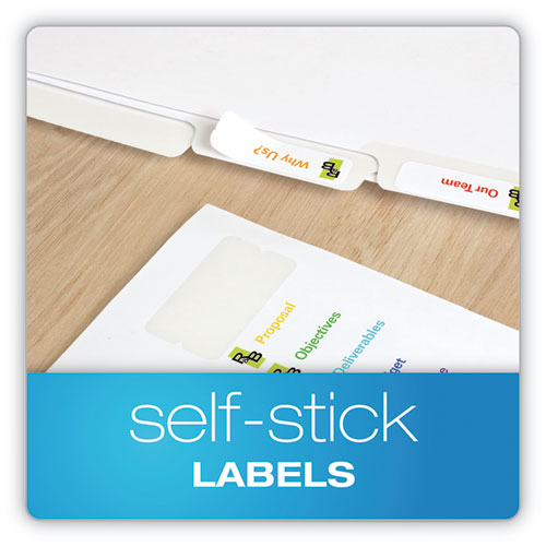 Picture of Custom Label Tab Dividers with Self-Adhesive Tab Labels, 5-Tab, 11 x 8.5, White, 25 Sets