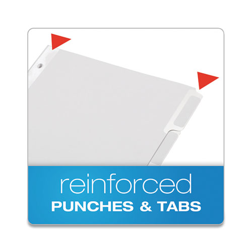 Picture of Custom Label Tab Dividers with Self-Adhesive Tab Labels, 5-Tab, 11 x 8.5, White, 25 Sets