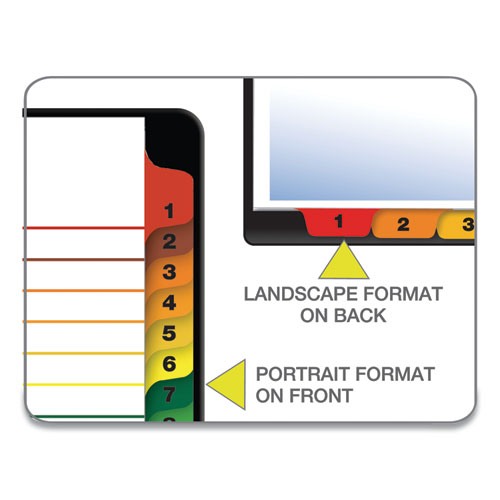 Picture of OneStep Printable Table of Contents and Dividers, 31-Tab, 1 to 31, 11 x 8.5, White, Assorted Tabs, 1 Set