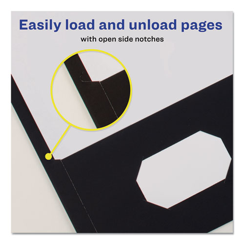 Picture of Two-Pocket Folder, 40-Sheet Capacity, 11 x 8.5, Black, 25/Box