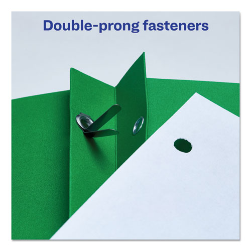 Picture of Two-Pocket Folder, Prong Fastener, 0.5" Capacity, 11 x 8.5, Green, 25/Box