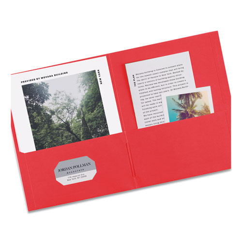 Picture of Two-Pocket Folder, 40-Sheet Capacity, Red, 25/Box