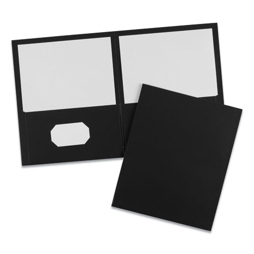 Picture of Two-Pocket Folder, 40-Sheet Capacity, 11 x 8.5, Black, 25/Box