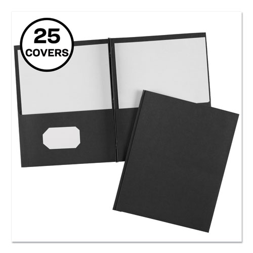 Picture of Two-Pocket Folder, Prong Fastener, 0.5" Capacity, 11 x 8.5, Black, 25/Box