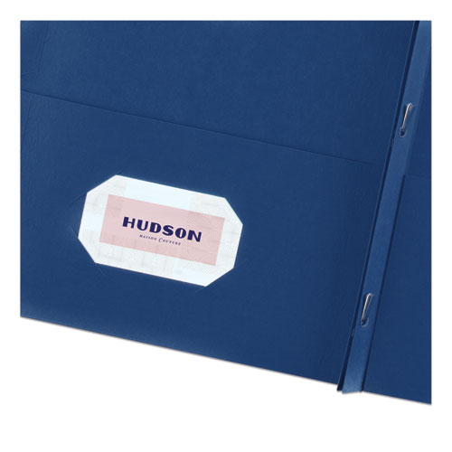 Picture of Two-Pocket Folder, Prong Fastener, 0.5" Capacity, 11 x 8.5, Dark Blue, 25/Box