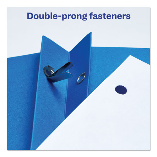 Picture of Two-Pocket Folder, Prong Fastener, 0.5" Capacity, 11 x 8.5, Light Blue, 25/Box