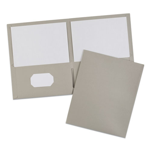 Picture of Two-Pocket Folder, 40-Sheet Capacity, 11 x 8.5, Gray, 25/Box