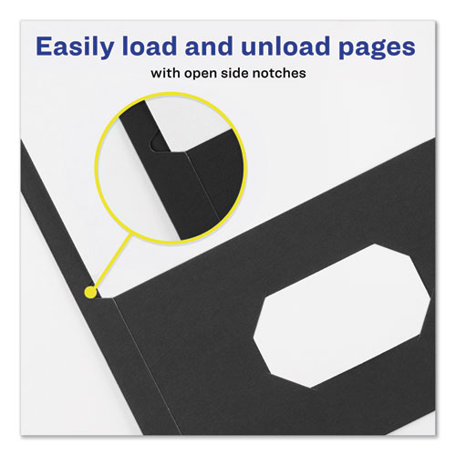 Picture of Two-Pocket Folder, Prong Fastener, 0.5" Capacity, 11 x 8.5, Black, 25/Box