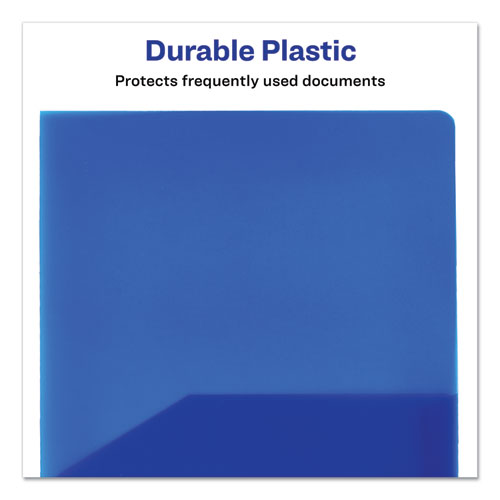 Picture of Plastic Two-Pocket Folder, 20-Sheet Capacity, 11 x 8.5, Translucent Blue