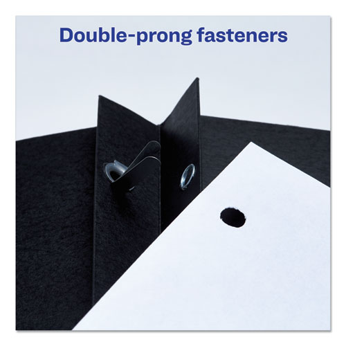 Picture of Two-Pocket Folder, Prong Fastener, 0.5" Capacity, 11 x 8.5, Black, 25/Box