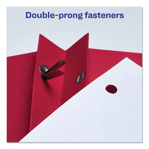 Picture of Two-Pocket Folder, Prong Fastener, 0.5" Capacity, 11 x 8.5, Red, 25/Box