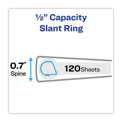 Picture of Heavy-Duty Non Stick View Binder with DuraHinge and Slant Rings, 3 Rings, 0.5" Capacity, 11 x 8.5, White, 4/Pack