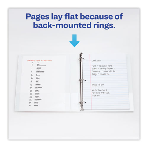 Picture of Heavy-Duty Non Stick View Binder with DuraHinge and Slant Rings, 3 Rings, 1" Capacity, 11 x 8.5, White, 4/Pack