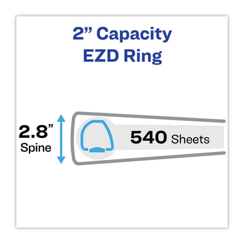 Picture of Heavy-Duty Non Stick View Binder with DuraHinge and Slant Rings, 3 Rings, 2" Capacity, 11 x 8.5, White, 4/Pack