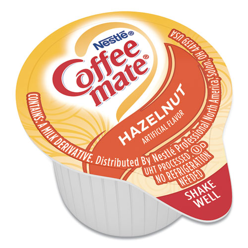 Picture of Liquid Coffee Creamer, Hazelnut, 0.38 oz Mini Cups, 50/Box, 4 Boxes/Carton, 200 Total/Carton