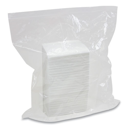 Picture of Easy Task F310 Wiper, Quarterfold, 1-Ply, 10 x 13, White, Zipper Bag, 175/Bag, 6 Bags/Carton