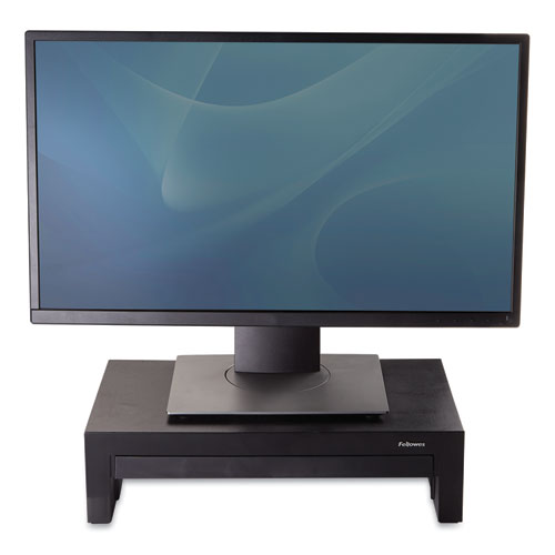 Picture of Designer Suites Monitor Riser, For 21" Monitors, 16" x 9.38" x 4.38" to 6", Black Pearl, Supports 40 lbs